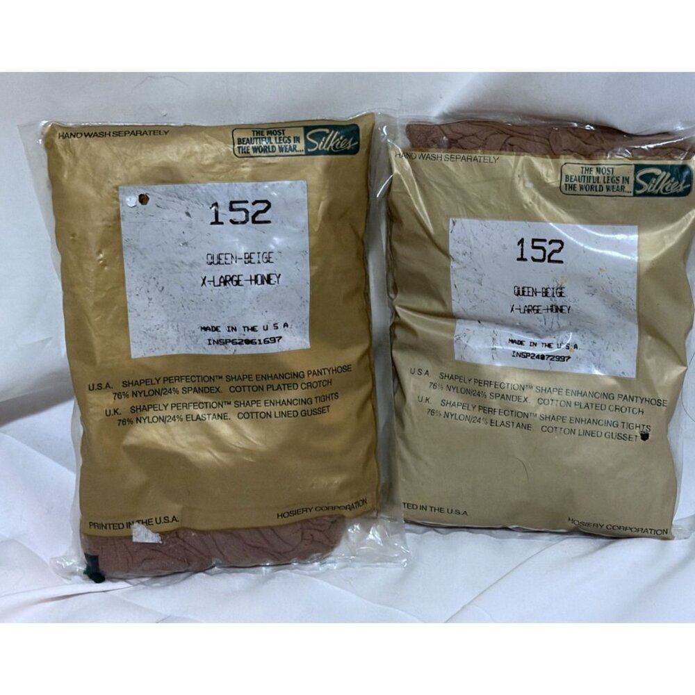 NEW Silkies Shapely Perfection Shape Enhancing XL Queen Beige Honey 152 Lot of 2